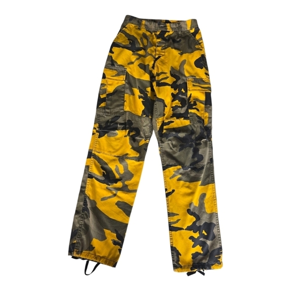 Rothco Cargo Camouflag Pants Men Regular Yellow Stinger Surplus Drawstring 27x30 - Picture 1 of 13